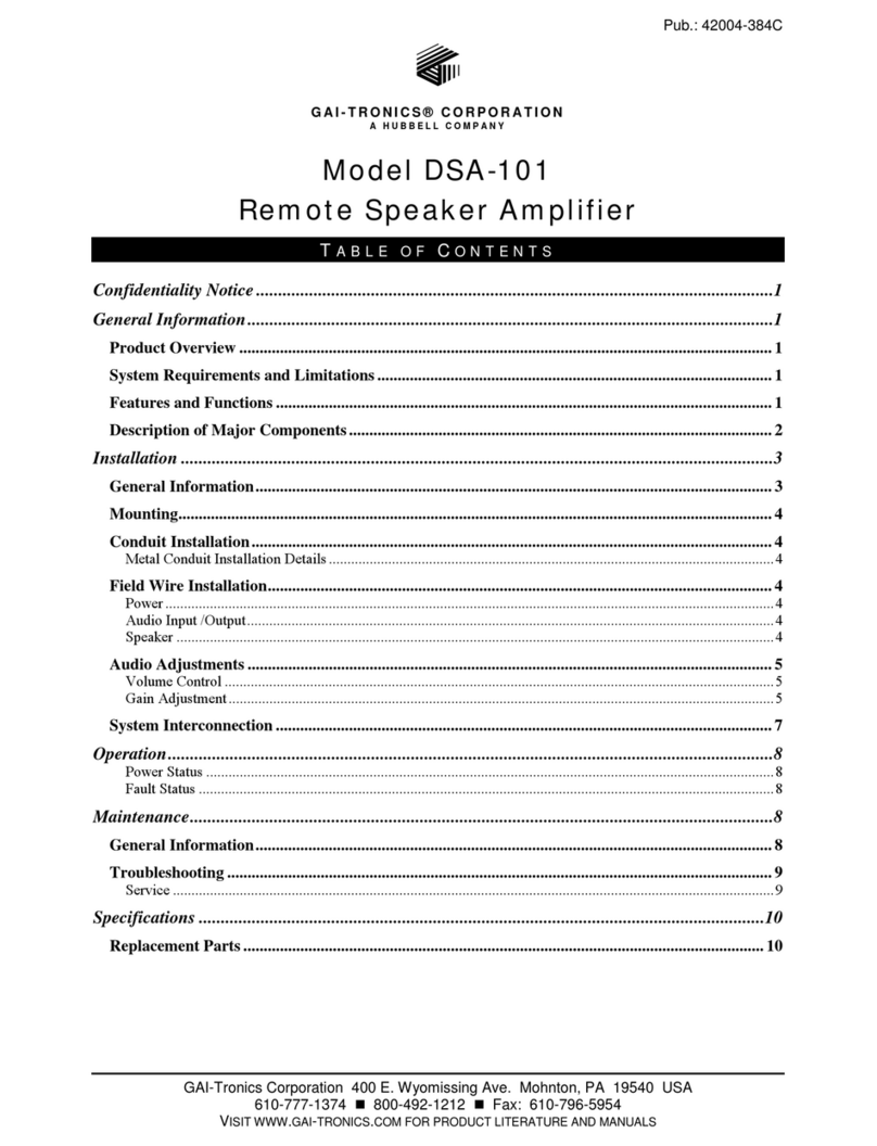 GAI-Tronics DSA-101 User manual