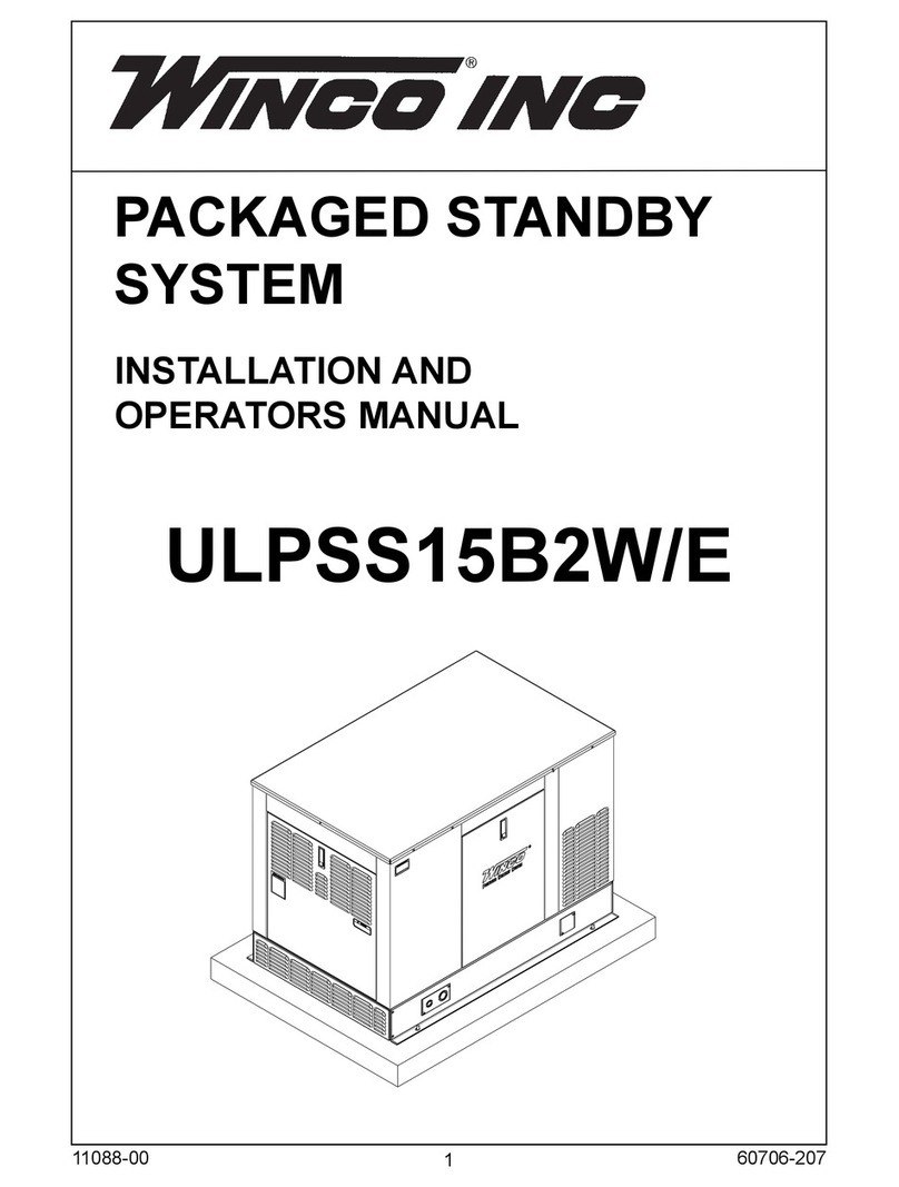 Winco ULPSS15B2W Installation and operator's manual