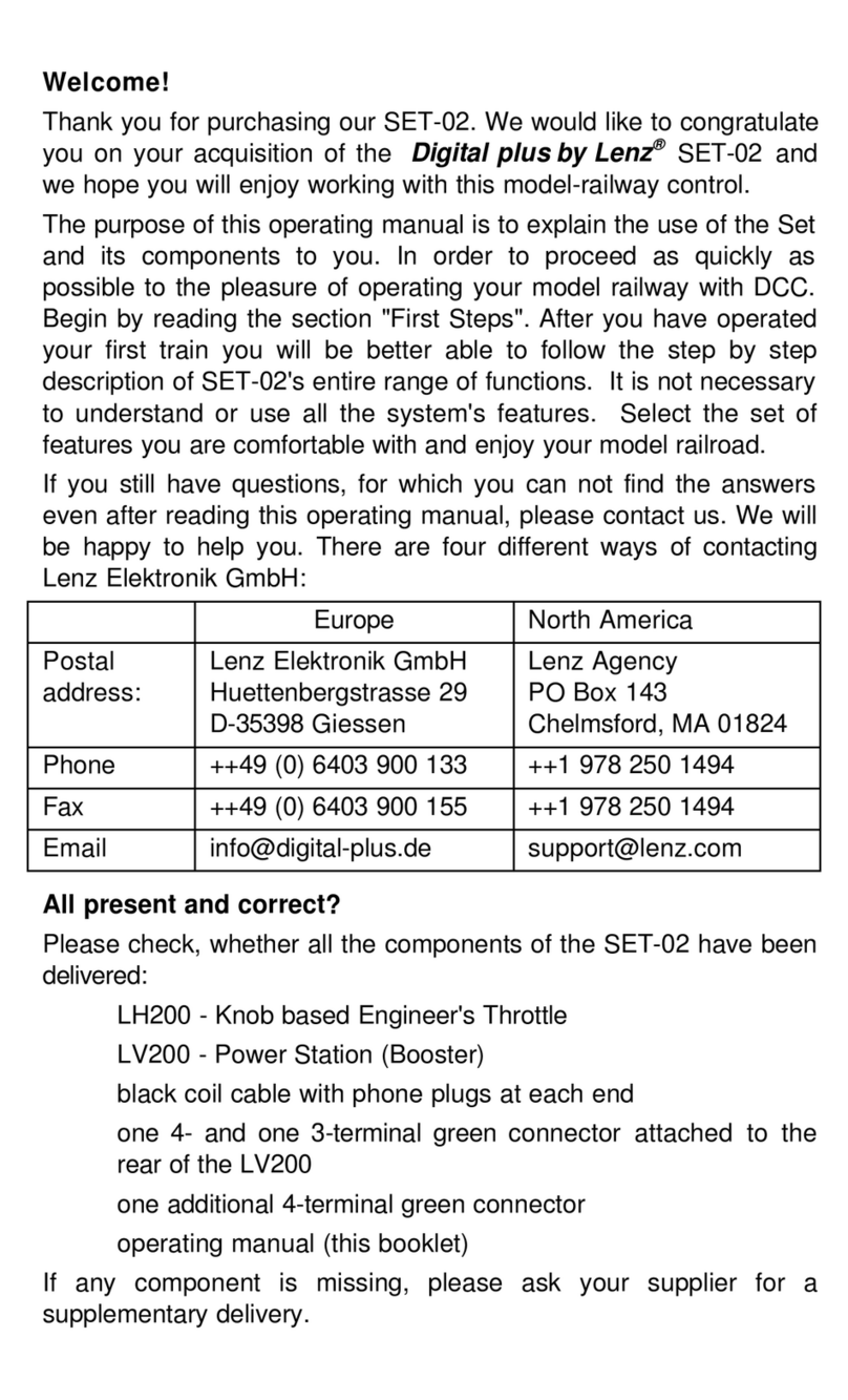 Lenz DIGITAL PLUS SET-02 user manual