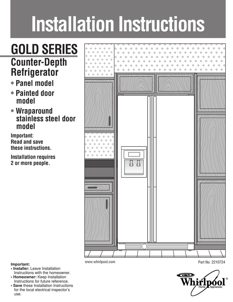 Whirlpool GOLD SERIES installation instructions