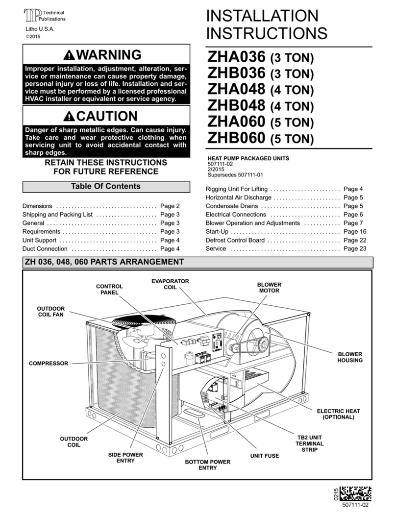 Lennox ZHA036 User manual
