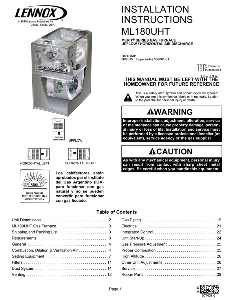 Lennox ML180UHT User manual Lennox ML180UHT User manual