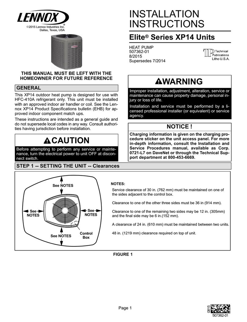Lennox Elite XP14-018-230 User manual Lennox Elite XP14-018-230 User manual