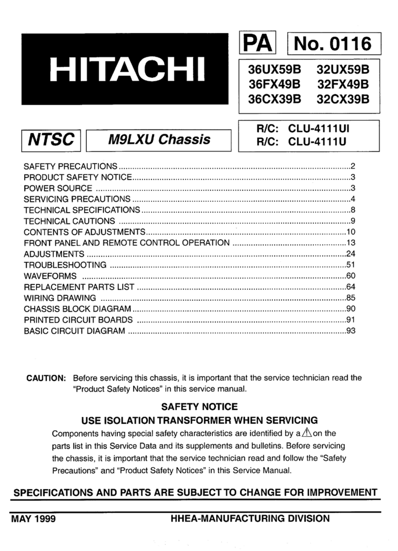 Hitachi 36UX59B User manual