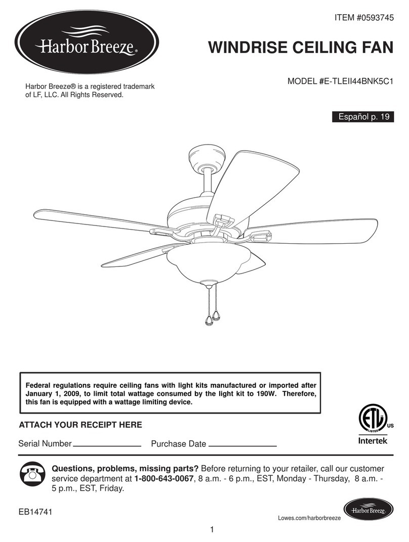 Harbor Breeze WINDRISE E-TLEII44BNK5C1 User manual Harbor Breeze WINDRISE E-TLEII44BNK5C1 User manual