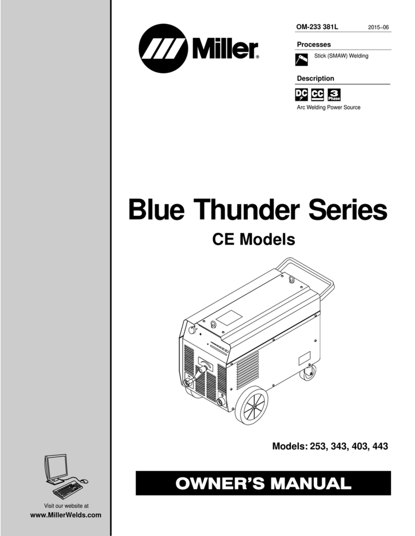 Miller Blue Thunder Series owner's manual