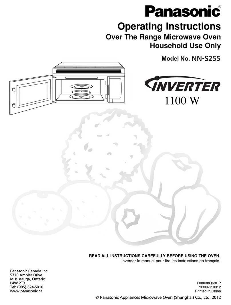 Panasonic NNS255 - MICROWAVE - 2.0CUFT User manual Panasonic NNS255 - MICROWAVE - 2.0CUFT User manual