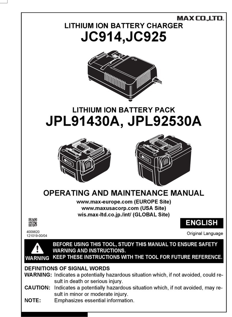 Max JC925 Operating and maintenance manual