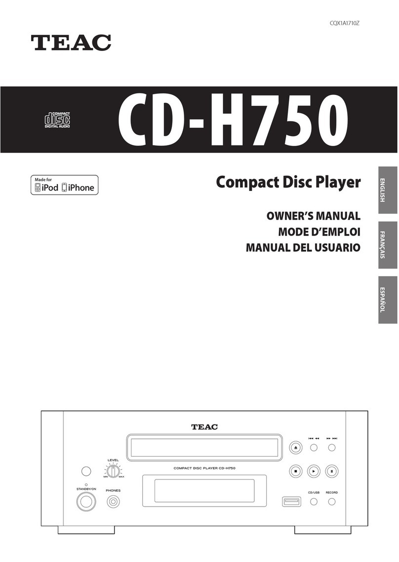 Teac CD-H750 User manual Teac CD-H750 User manual