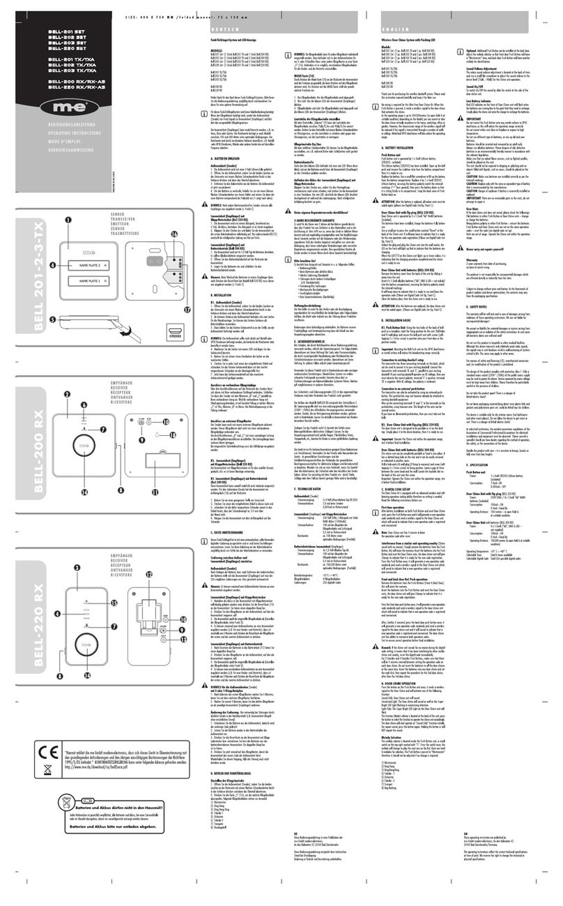 M-E BELL-201 SET operating instructions