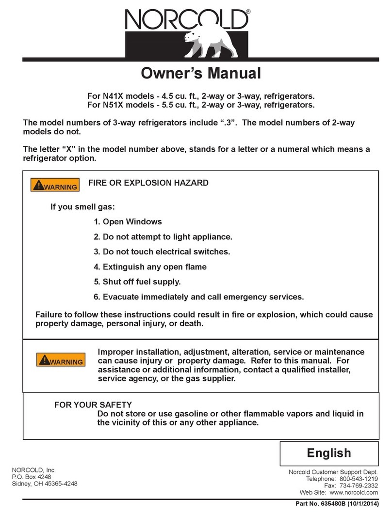 Norcold N41 Series owner's manual