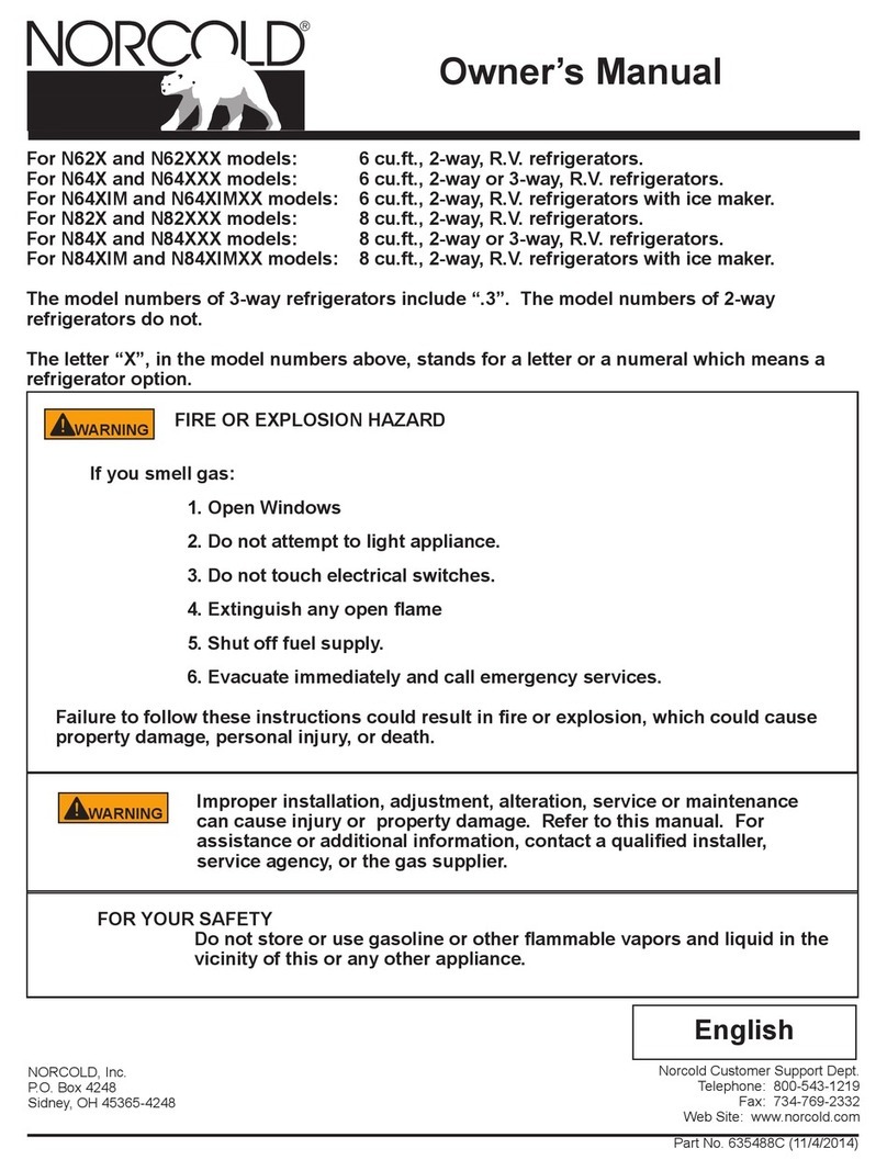 Norcold N62X User manual