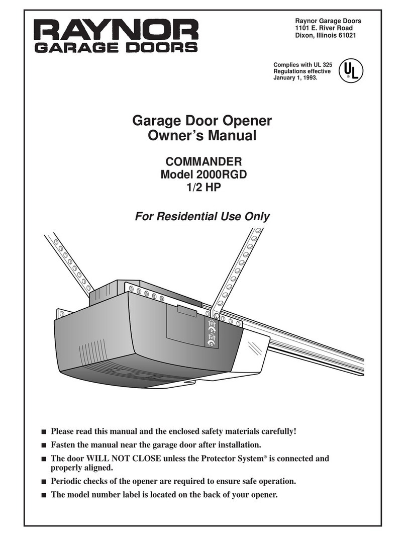 Raynor COMMANDER 2000RGD owner's manual