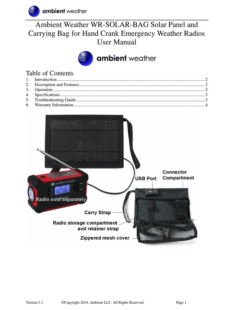 Ambient Weather WR-SOLAR-BAG user manual