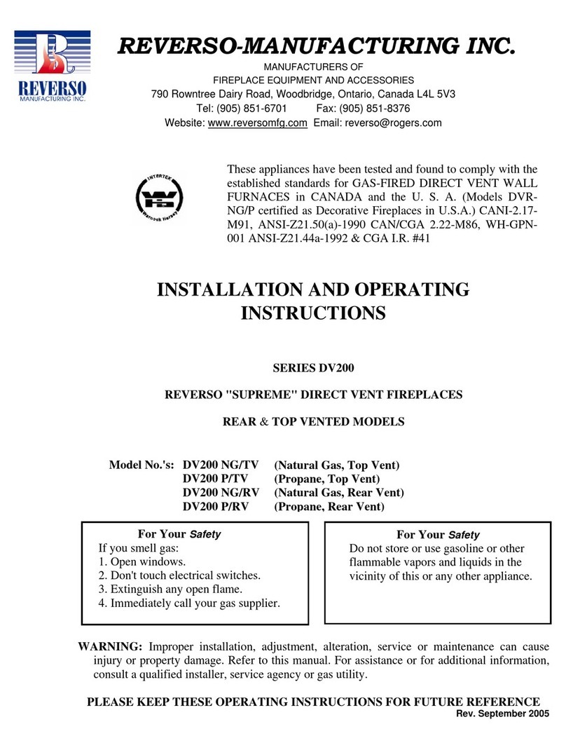 REVERSO-MANUFACTURING DV200 NG/TV Installation and operating instructions