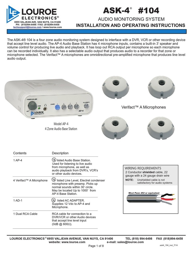 Louroe ASK-4 104 Installation and operating instructions