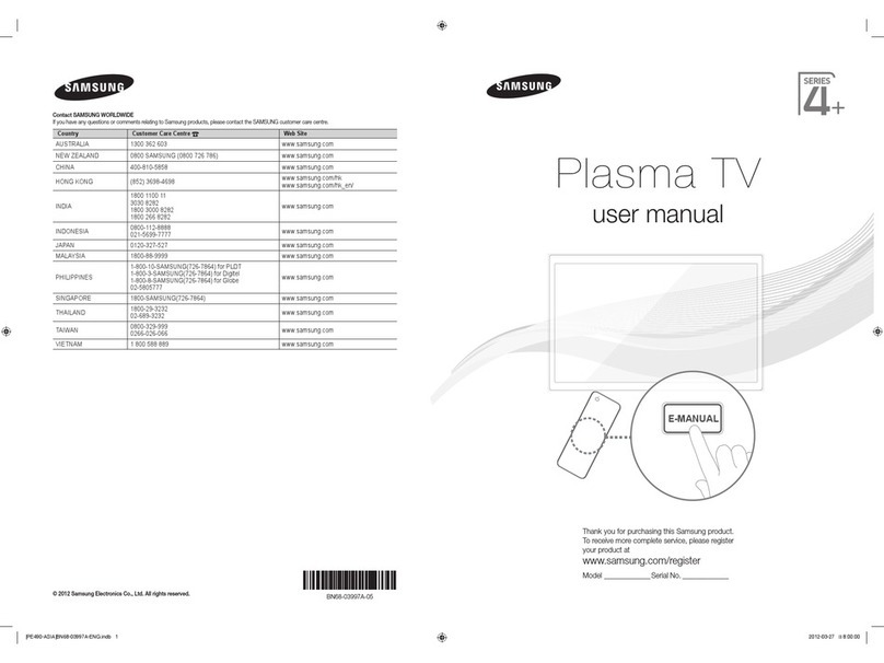 Samsung PS43E491 User manual Samsung PS43E491 User manual