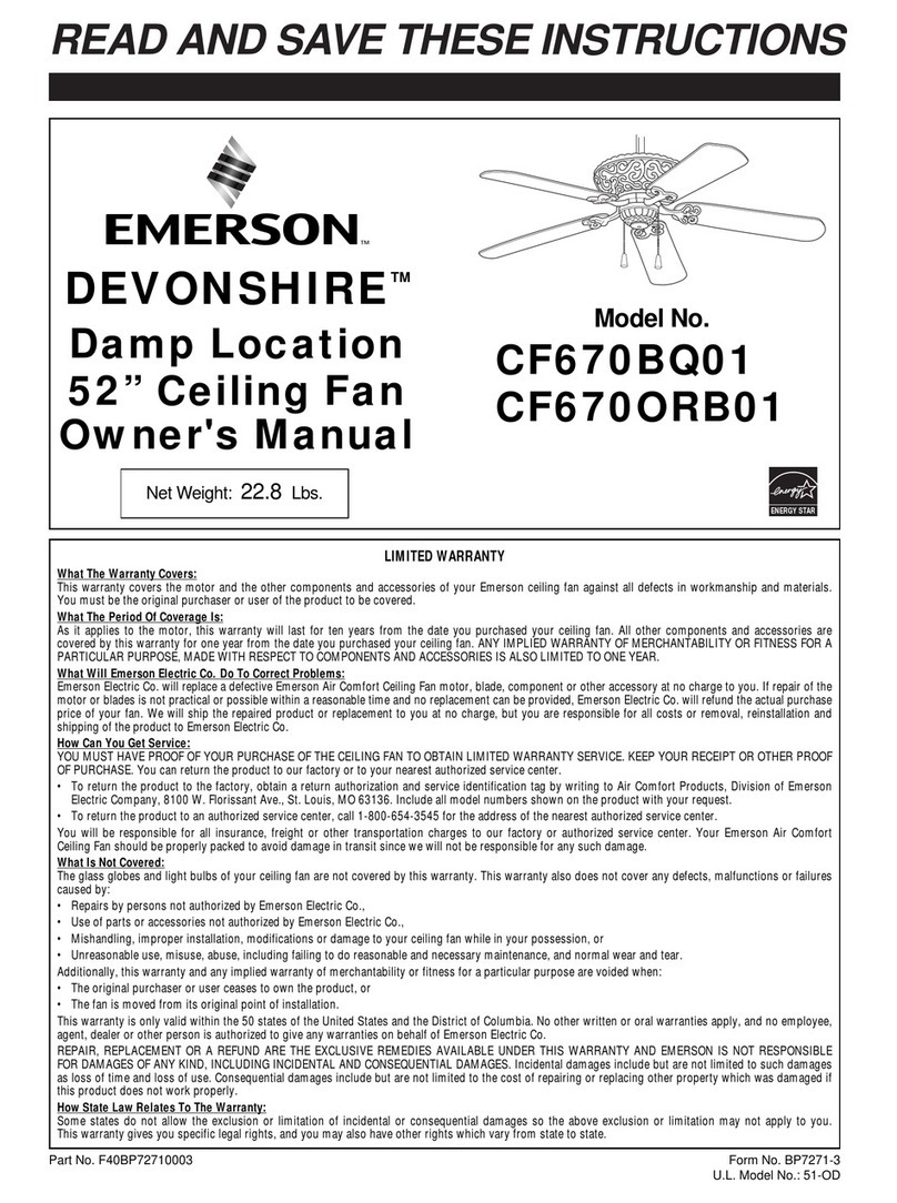 Emerson DEVONSHIRE CF670BQ01 User manual