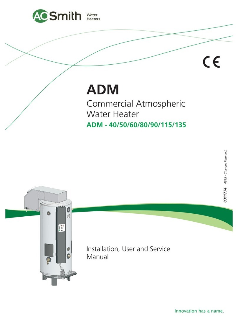 A.O. Smith ADM - 40 Installation, user and service manual A.O. Smith ADM - 40 Installation, user and service manual