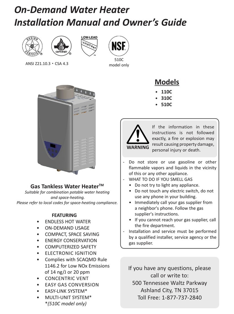 State Water Heaters 110C Installation manual and owner's guide