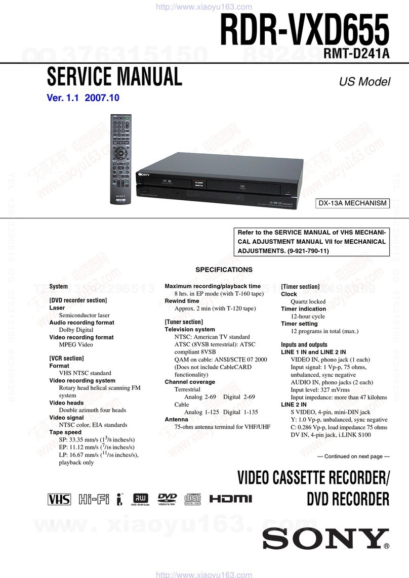 Sony RDR VXD655 - DVDr/ VCR Combo Service manual