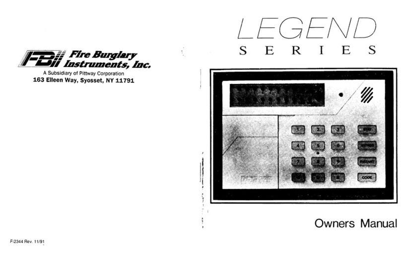 Fire Burglary Instruments LEGEND series owner's manual Fire Burglary Instruments LEGEND series owner's manual