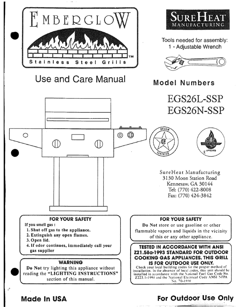 EmberGlow EGS26L-SSP use and care manual