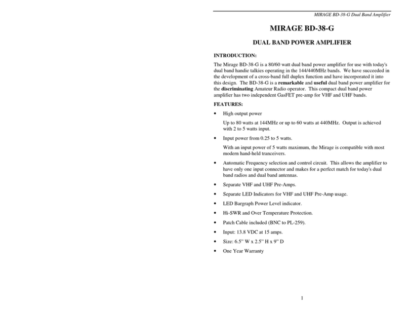 Mirage BD-38-G user manual