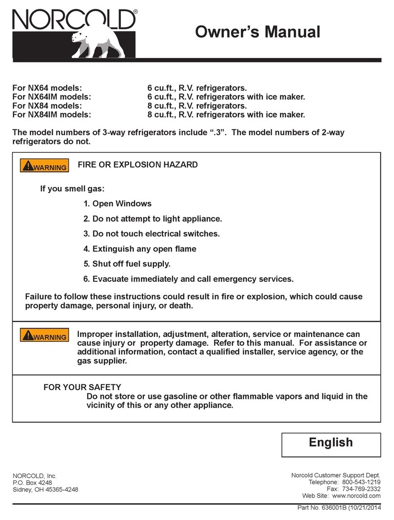 Norcold NX64 User manual