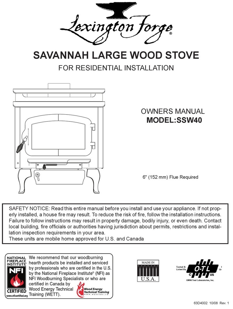 Lexington Forge SAVANNAHSSW40 owner's manual