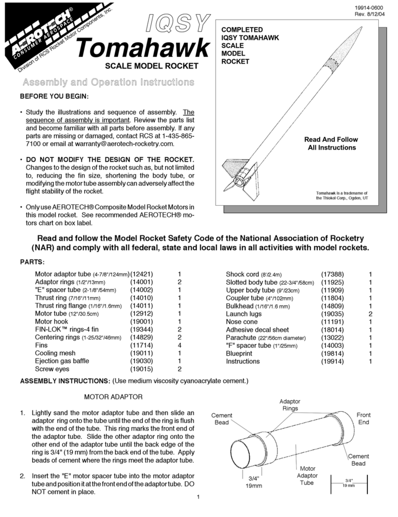Aerotech tomahawk Assembly and operation instructions