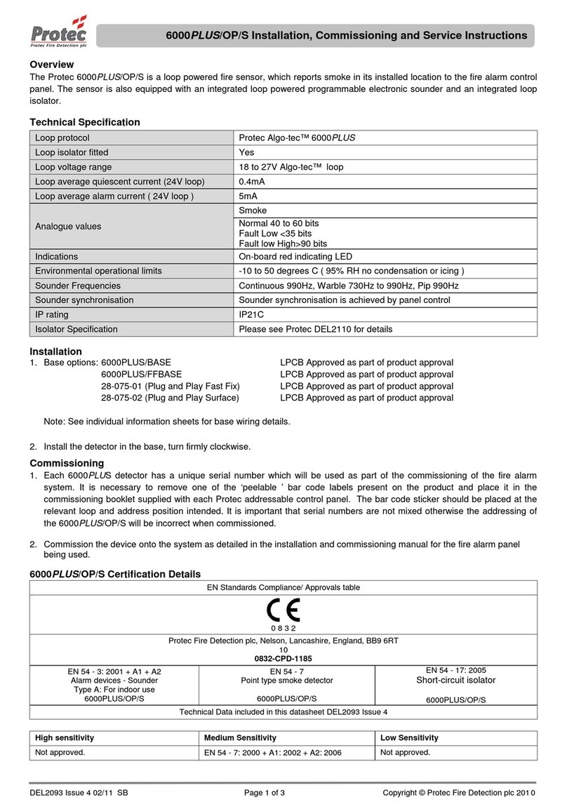 Pro-tec 6000PLUS/OP/S Installation and service instructions