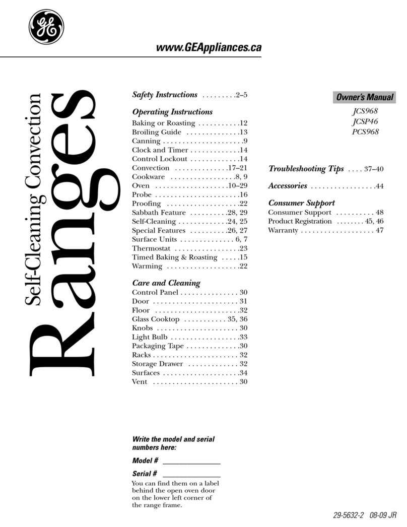GE JCS968 User manual