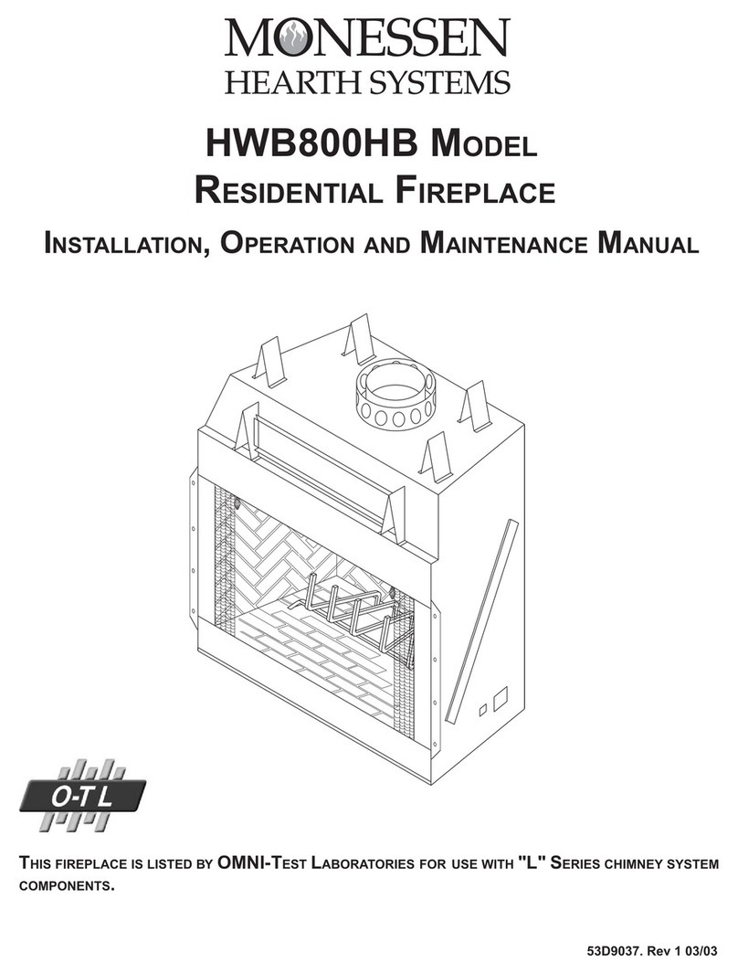 Monessen Hearth Radiant Wood Burning HWB800HB User manual Monessen Hearth Radiant Wood Burning HWB800HB User manual