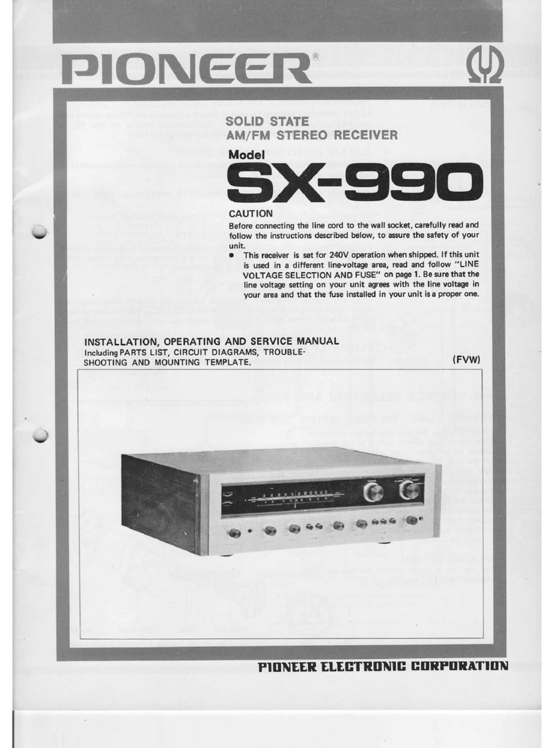 Pioneer SX-990 Installation, operation and service manual Pioneer SX-990 Installation, operation and service manual