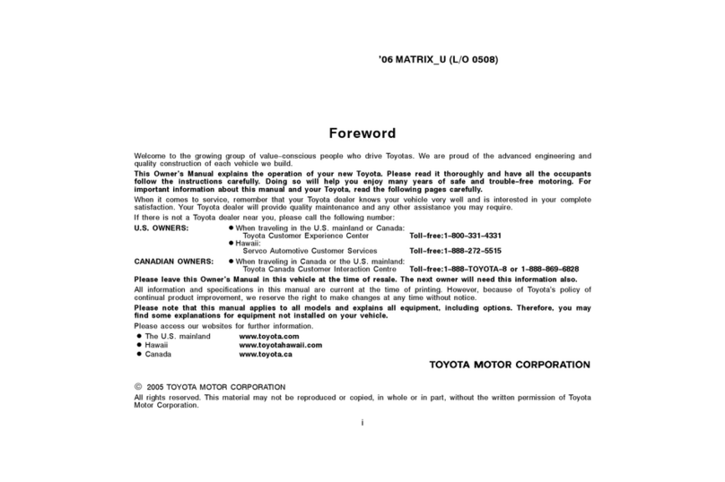 Toyota Prius HSD 2006 owner's manual