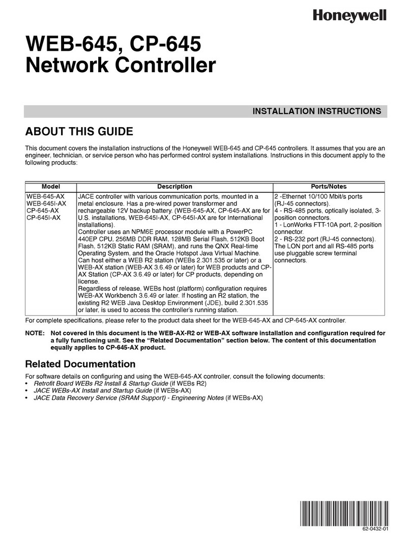 Honeywell WEB-645 installation instructions