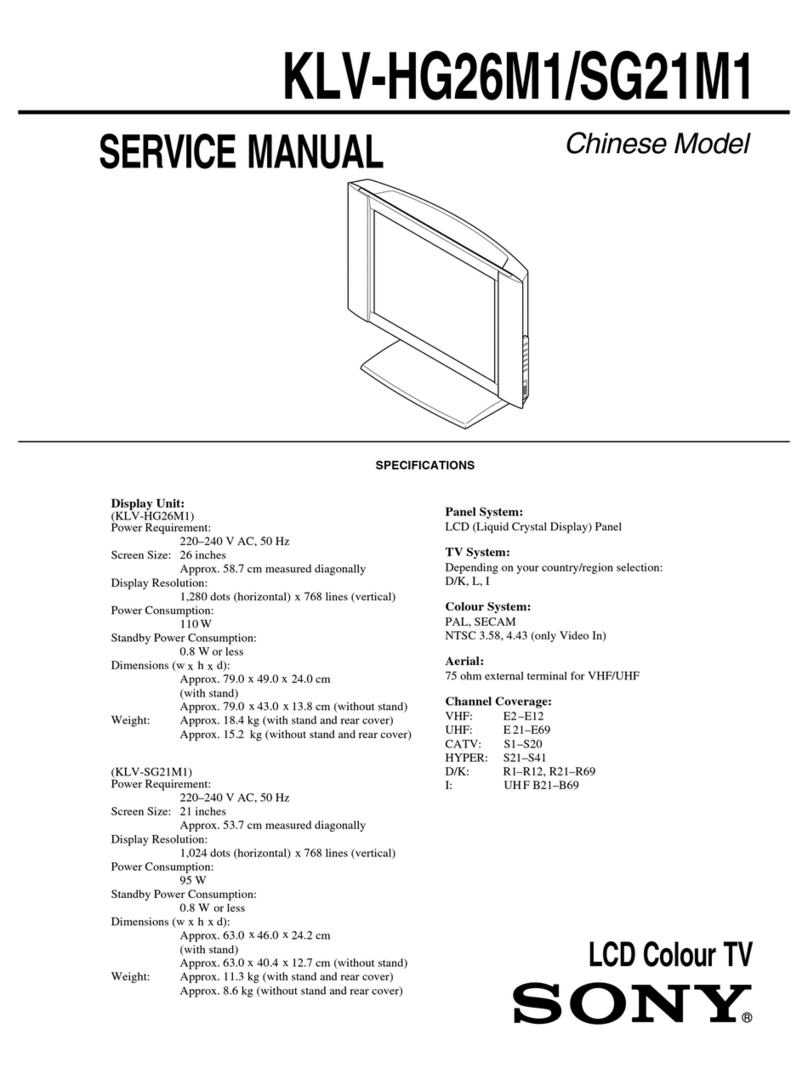 Sony WEGA KLV-HG26M1 User manual