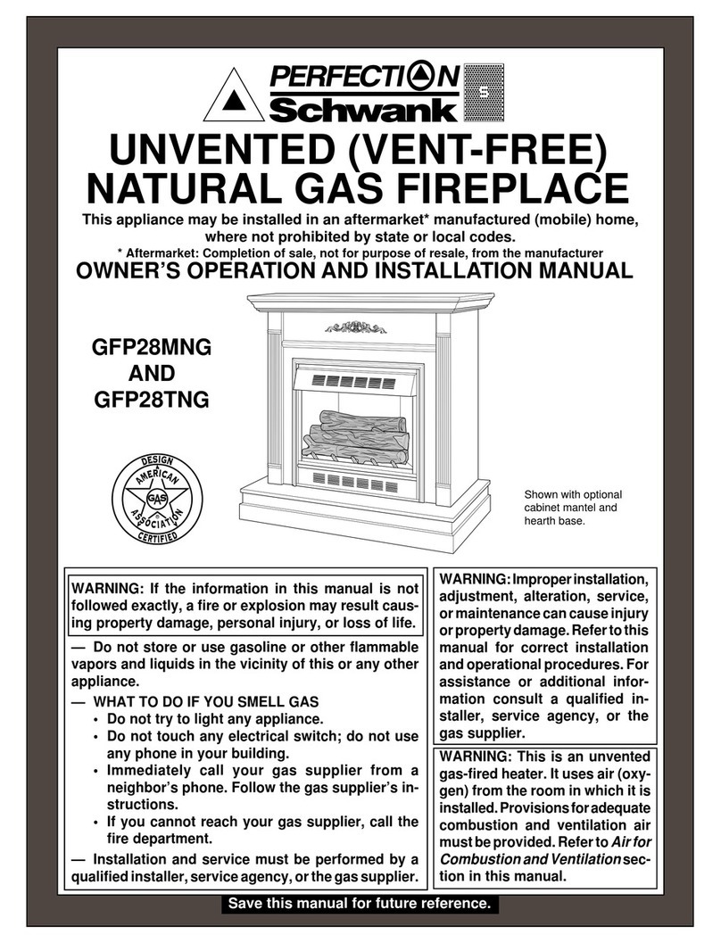 PERFECTION-SCHWANK GFP28MNG OWNER'S OPERATION AND INSTALLATION MANUAL