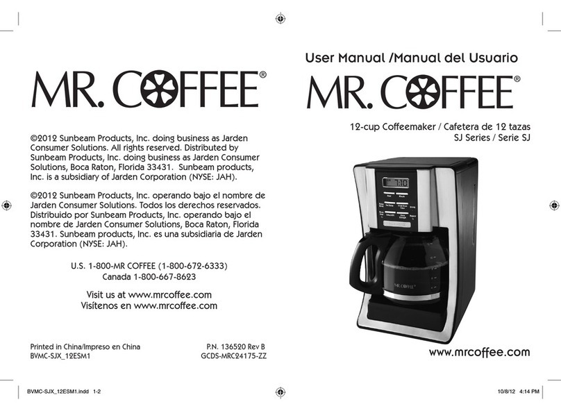 Mr. Coffee SJ Series user manual