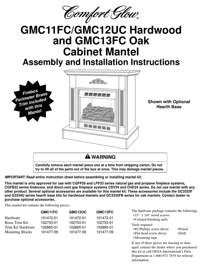 Comfort Glow GMC11FC Assembly and installation instructions