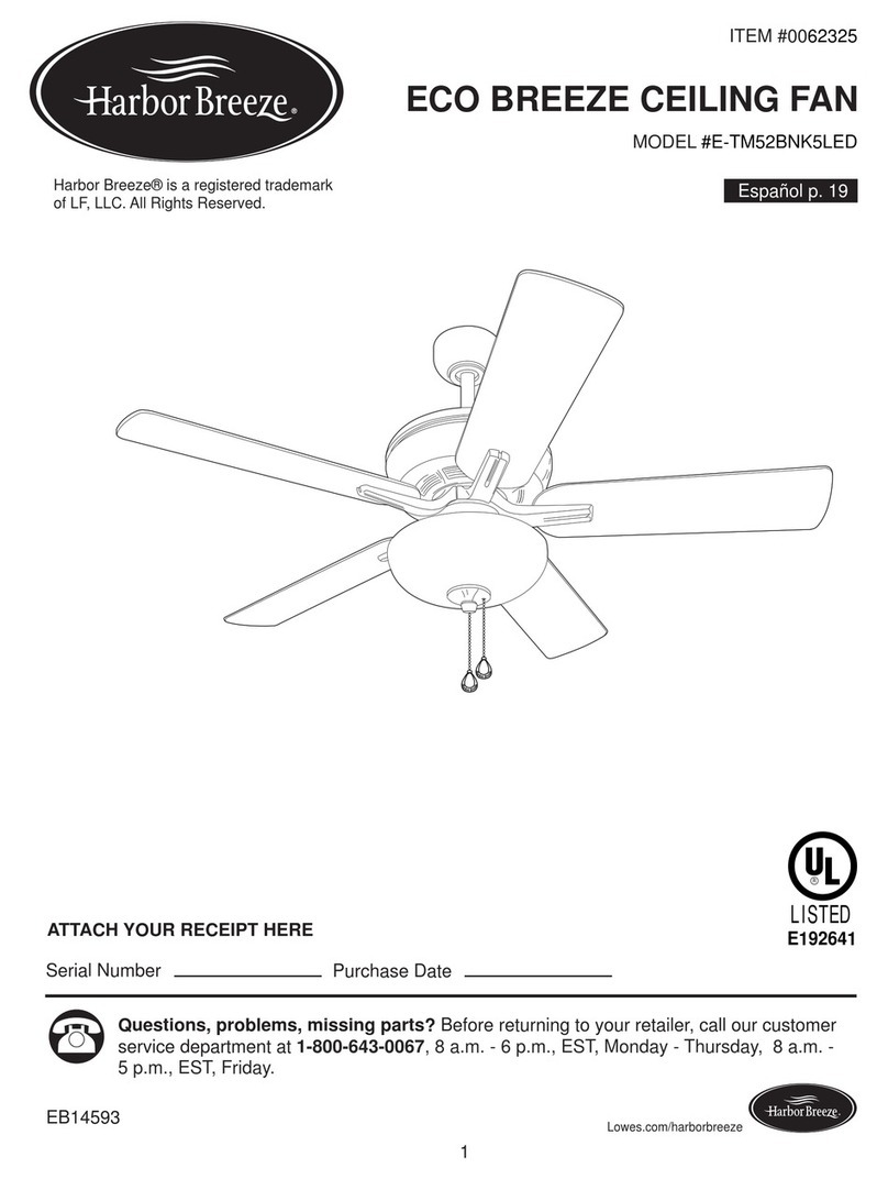 Harbor Breeze E-TM52BNK5LED installation guide