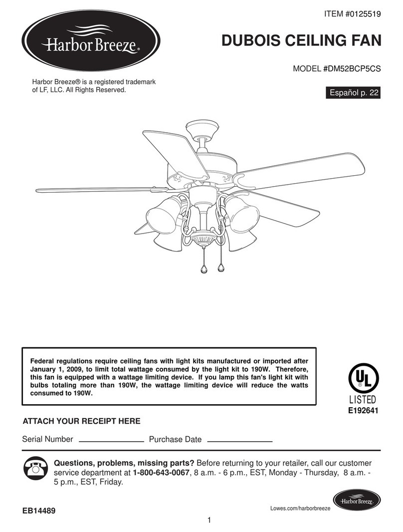 Harbor Breeze DUBOIS DM52BCP5CS User manual