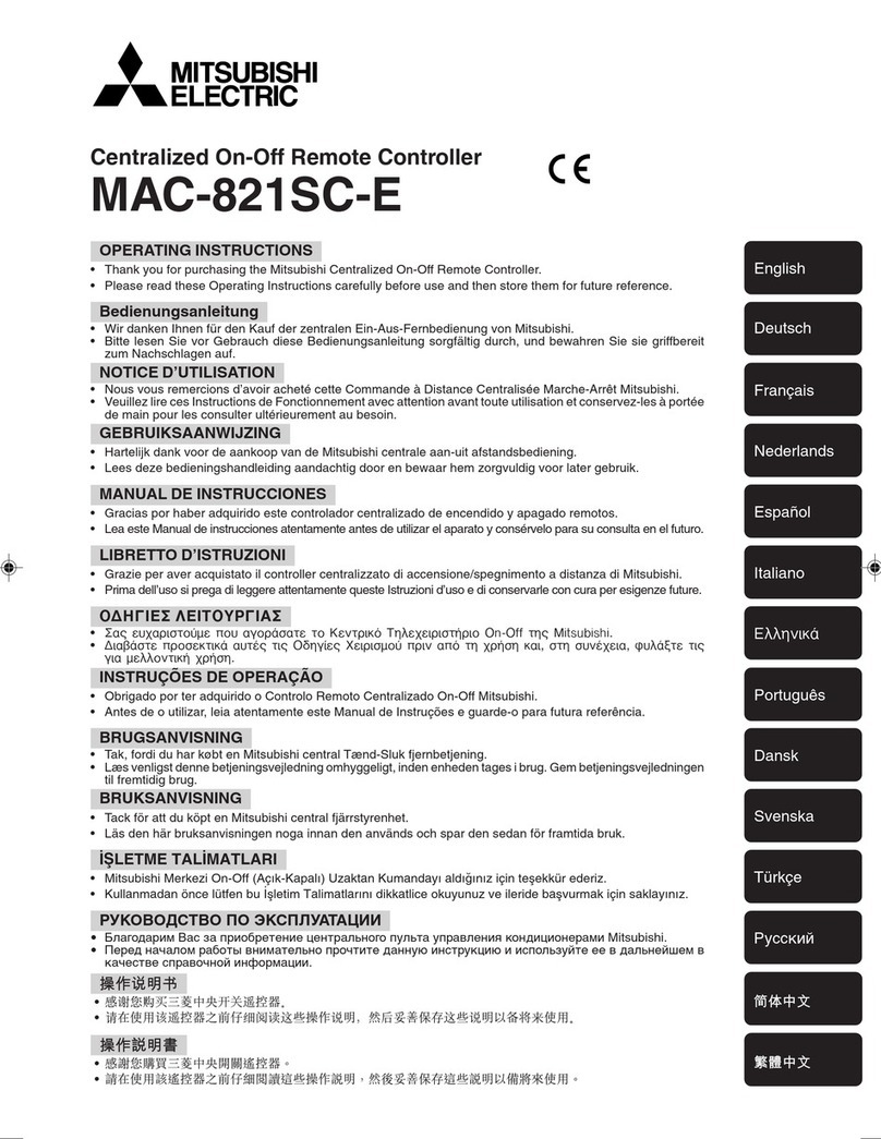 Mitsubishi Electric MAC-821SC-E User manual Mitsubishi Electric MAC-821SC-E User manual