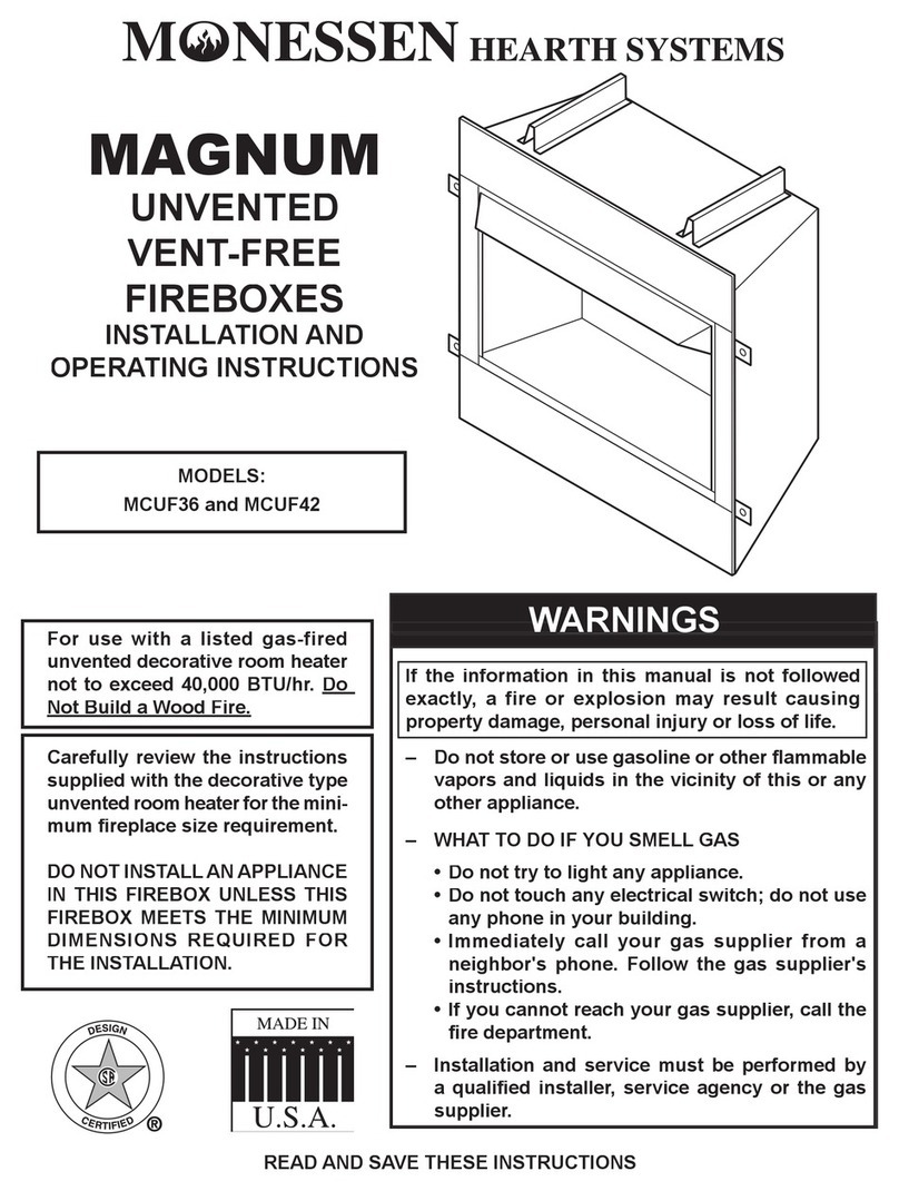 Monessen Hearth MCUF36 User manual