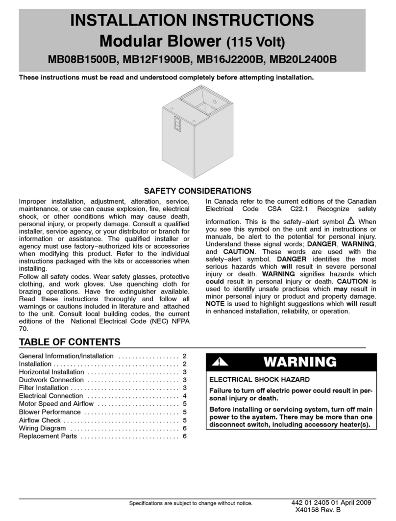 Arcoaire MB08B1500B installation instructions