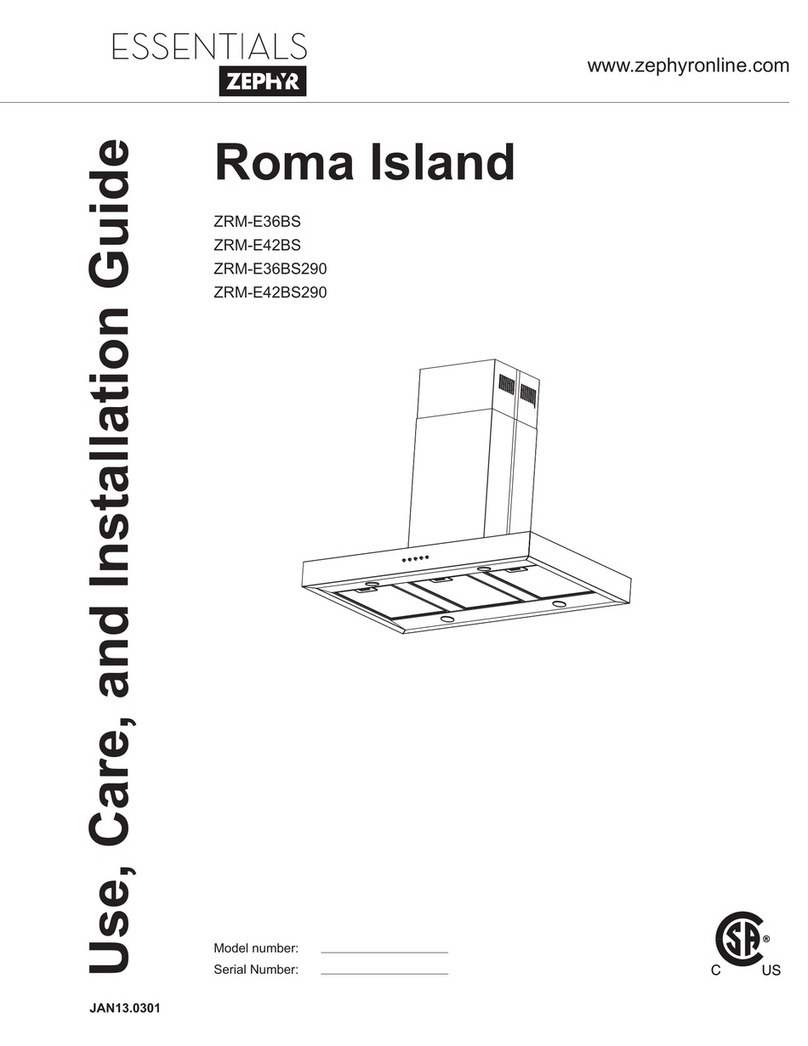 Zephyr Roma Island ZRM-E36BS Installation guide