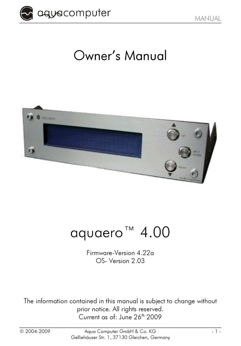Aqua Computer AQUAERO 4.00 owner's manual