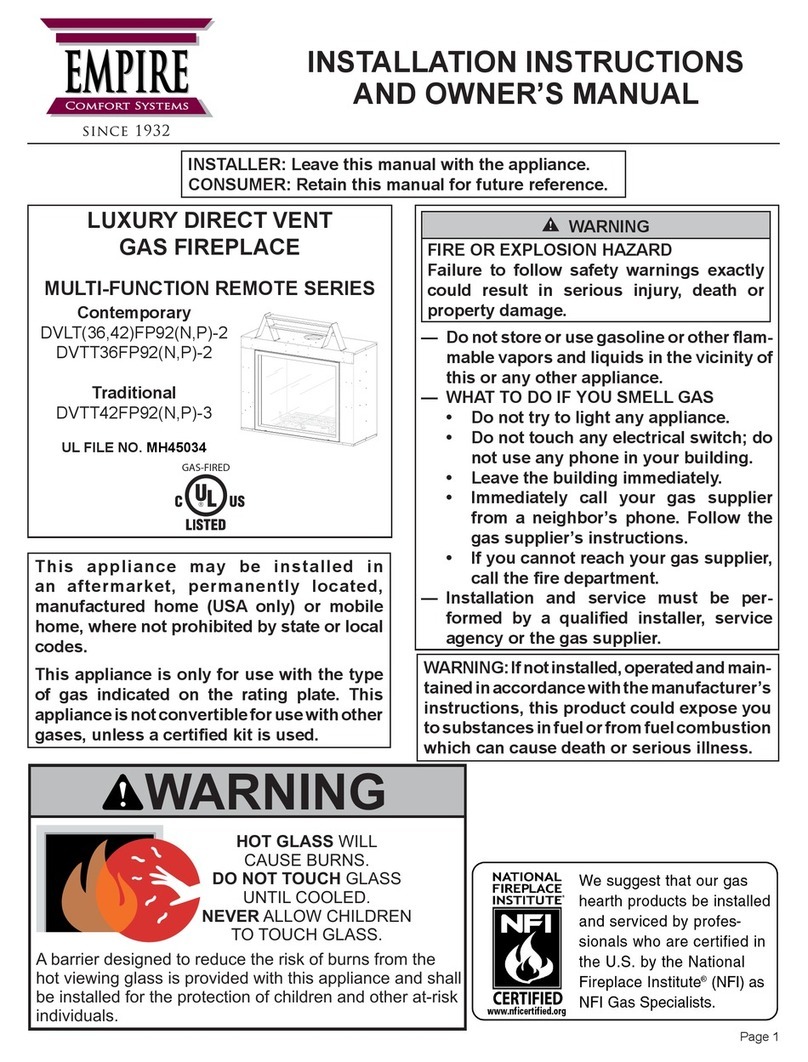 Empire Comfort Systems DVLT36FP92N-2 Installation instructions and owner's manual