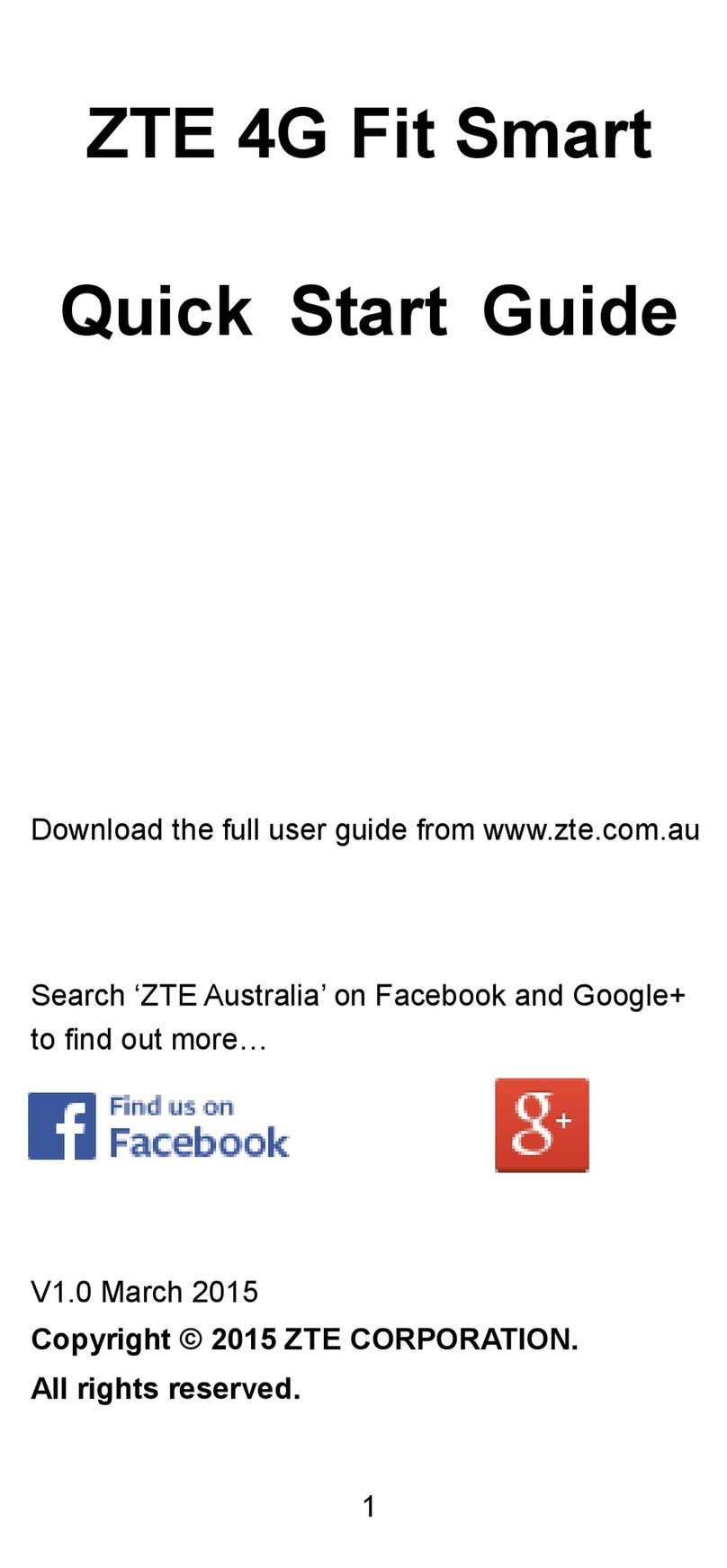 Zte 4G Fit Smart User manual